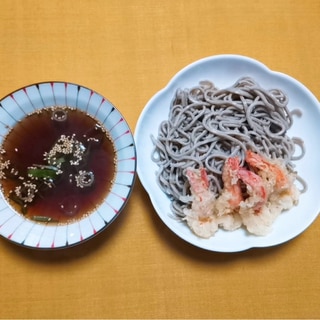 エビ天乗せざる蕎麦